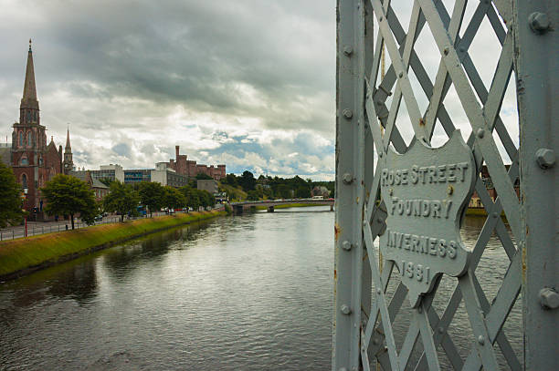 istock Inverness view from footbridge on Ness river, cloudy day 466972160