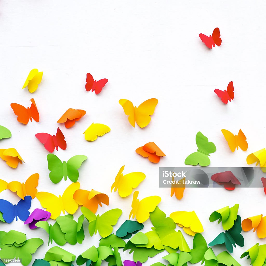 Butterfly Paper Cut on White Background hand made butterfly Paper Cut on White Background Butterfly - Insect Stock Photo