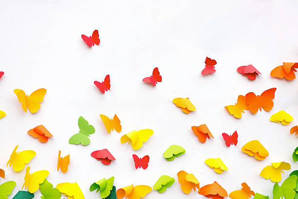istock Butterfly Paper Cut on White Background 466972502