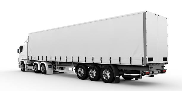 istock Blank white truck isolated on white background 466978349