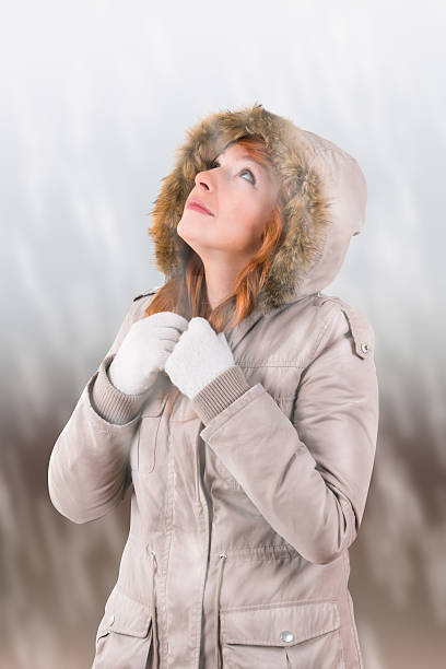 istock Woman Standing on Snowy Weather 466978476