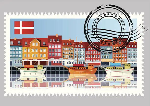 Vector illustration of Denmark Stamps