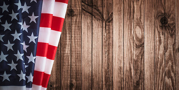 istock Us flag on wood background 466982091