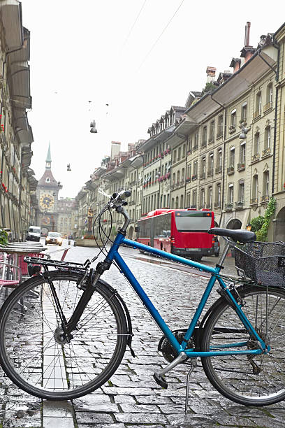 istock Blue racing bike 466982389
