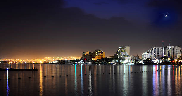 istock Evening view on Eilat and the Red sea, Israel 466982457