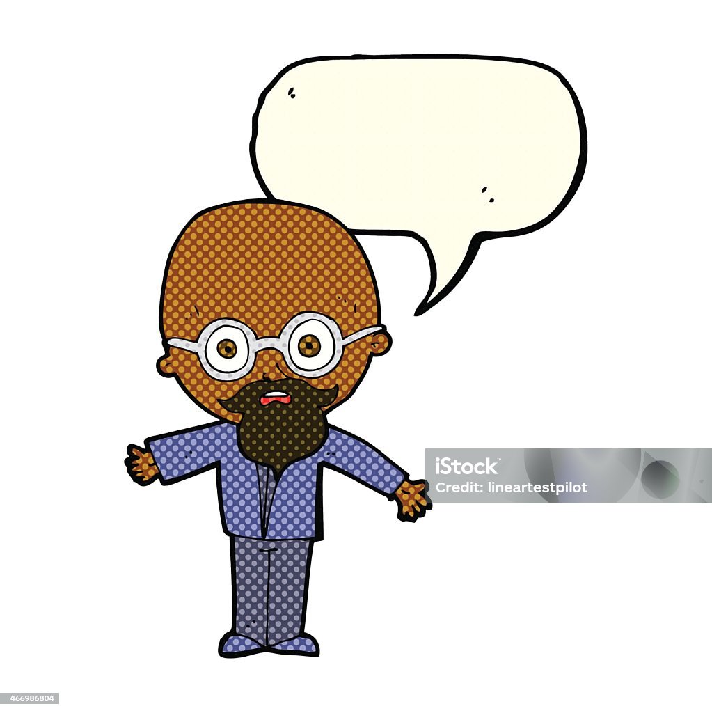 Cartoon Genius Scientist With Speech Bubble Stock Illustration - Download  Image Now - 2015, Adult, Cheerful - iStock