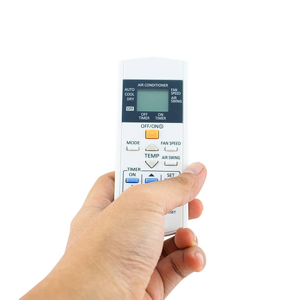 istock Hand is holding a remote control of air conditioner 466987107