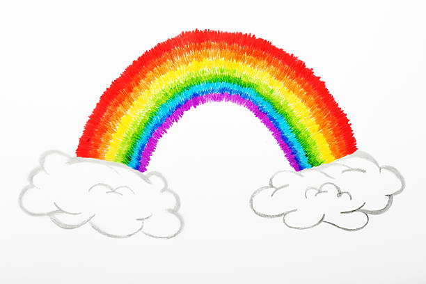 rainbow draw stock photo