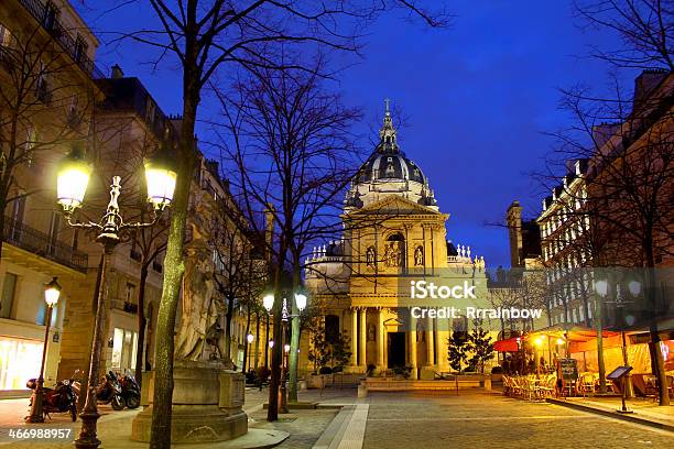 Sorbonne University By Night Paris France Stock Photo - Download Image Now - University of Paris, Paris - France, Latin Quarter