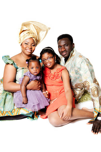 istock Happy Family Studio Portrait 466989687