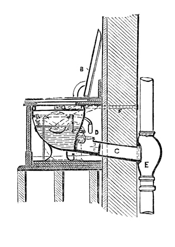 Old illustration of a patent toilet from \