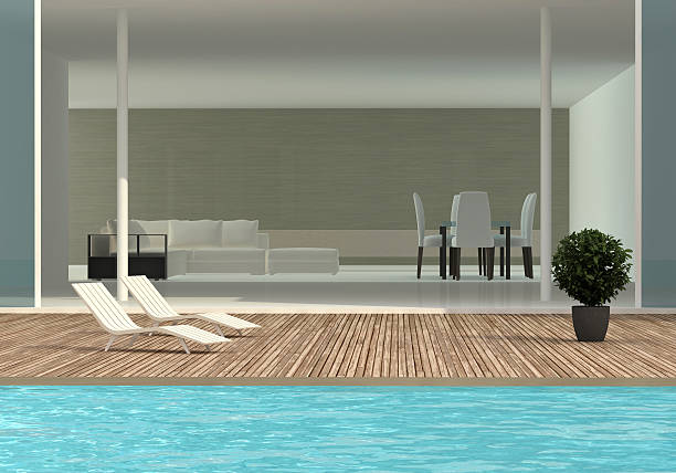 istock terrace with the swimming pool 466990307