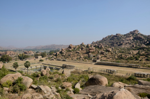 Ruins of ancient Achyutaraya temple  in Hampi