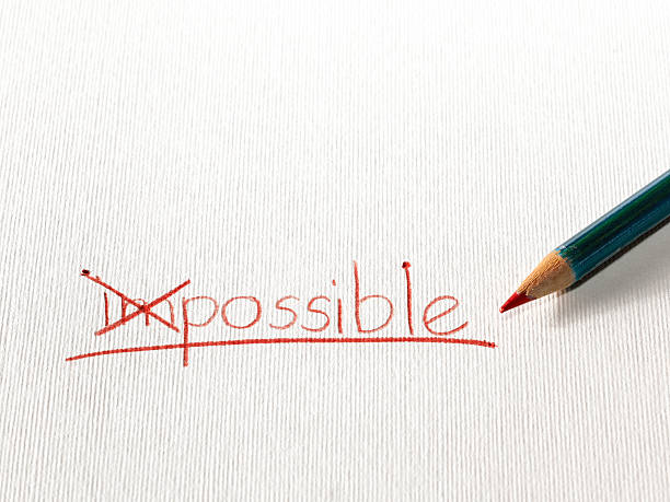 istock Pastel pencil writing word Impossible on paper. 466990407