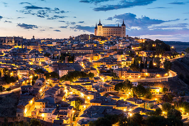 Toledo at dusk Spain stock photo