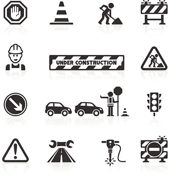 Vector illustration of Roadworks icons