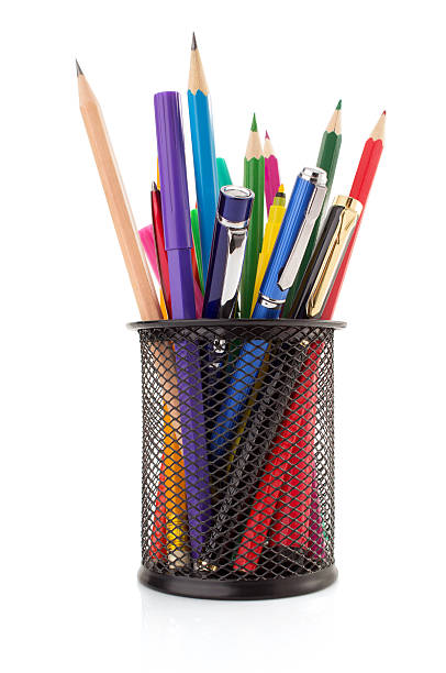 istock holder basket and pen with pencil 466993564