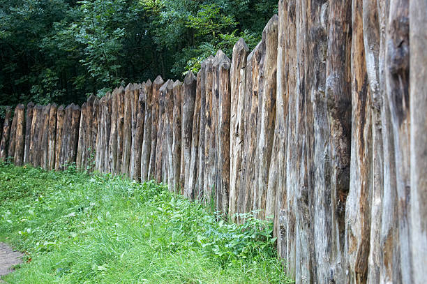 istock Stockade of wooden posts 466995439