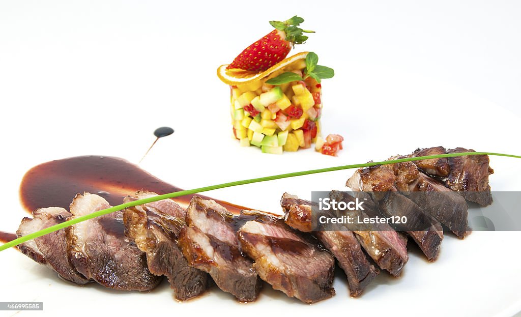 Cozido de carne com Salada de Frutas - Royalty-free Assado Foto de stock