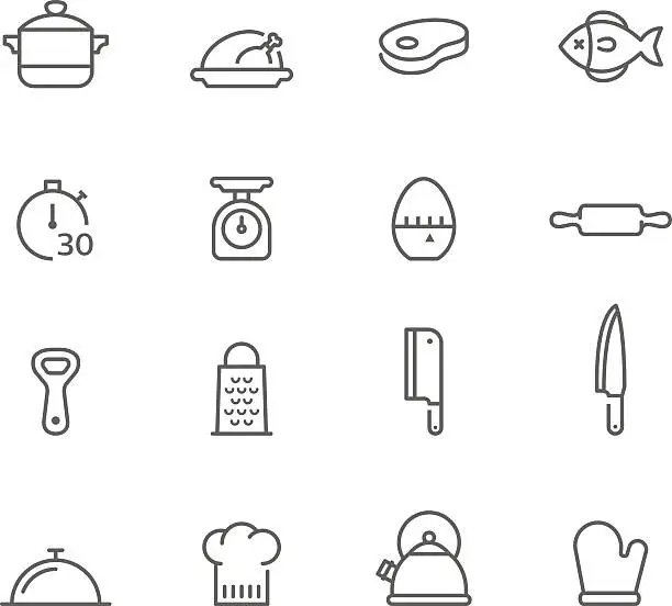 Vector illustration of Icon Set, Kitchen