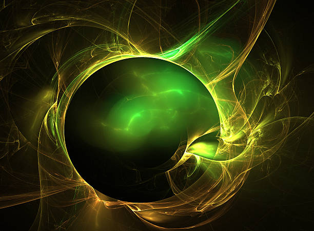 Abstract fractal green ball Abstract fractal green ball laserbeam stock pictures, royalty-free photos & images