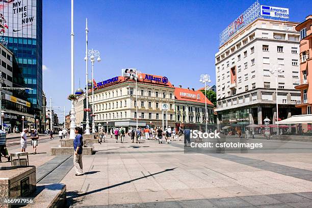 People In The Huge Jelacic Square Zagreb Stock Photo - Download Image Now - Fashion, Zagreb, 2015