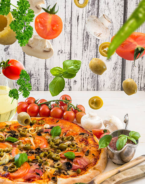 istock Pizza with ham and olives 466998484