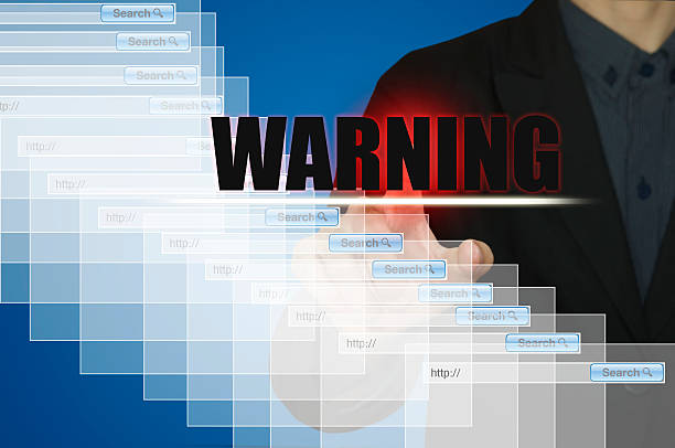 istock Warning Message website on monitor. 466999404
