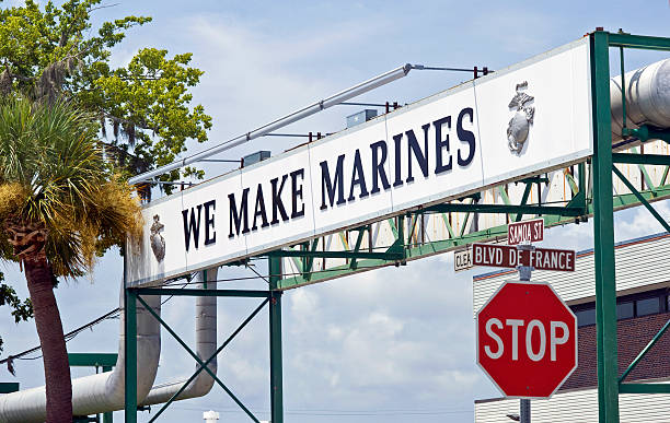 "we make marines" sign - parris island bildbanksfoton och bilder