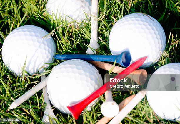 Patriótica Tees Com Bolas De Golfe - Fotografias de stock e mais imagens de Golfe - Golfe, Patriotismo, Azul