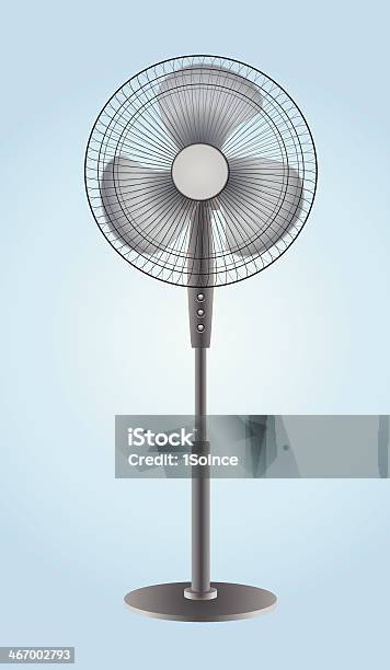 Fanventilatore Su Sfondo Blu - Immagini vettoriali stock e altre immagini di Cerchio - Cerchio, Condizionatore d'aria, Conduttura dell'aria