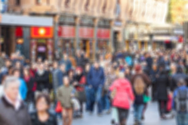 istock Crowded street in London, blurred background 467003836