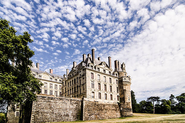 Side of Brissac Castle in Loire, France stock photo