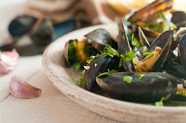 istock Moules Marinieres - Mussels cooked with white wine sauce 467005984