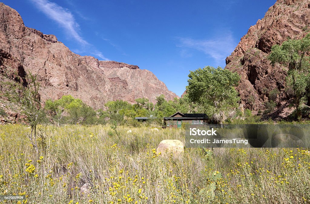 Vista de cerca de Phantom Ranch en Gran Cañón - Foto de stock de Aire libre libre de derechos