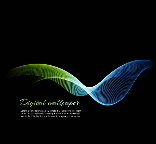 Vector illustration of An abstract background of a blue and green wave