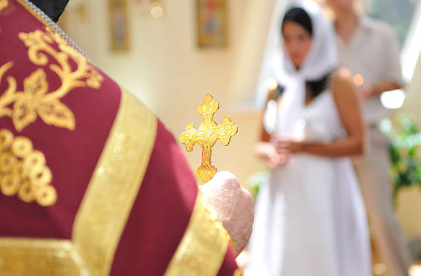 istock Orthodox cross in his hand the priest. 467008799