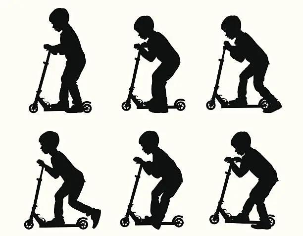 Vector illustration of BOYS ON SCOOTERS_1