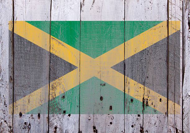 istock Rustic Jamaican Flag on Wood 467009838