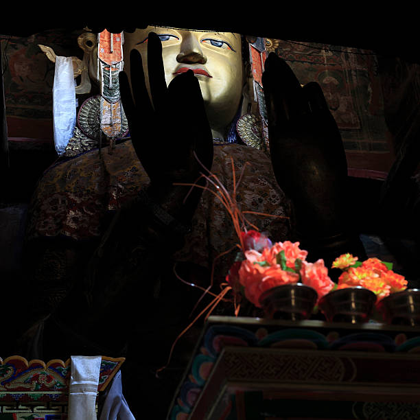 istock Interiors of Buddhist monastery , circa May 2011, Ladakh, India 467009940