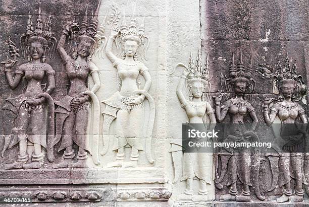 Detail Der Steinreliefs In Angkor Wat Kambodscha Stockfoto und mehr Bilder von Alt - Alt, Angkor, Apsara