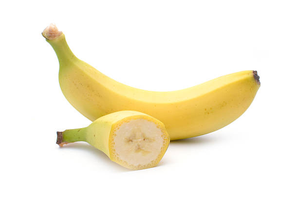 Banana on white background stock photo