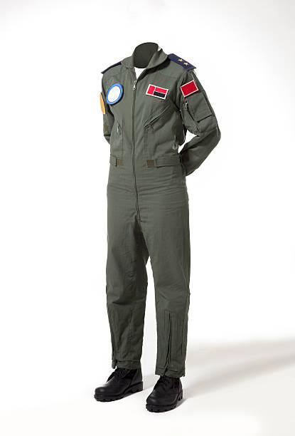 Usable fighter pilot's body without head stock photo