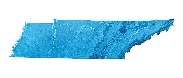 tennessee topographic mapa isolado - cumberland plateau - fotografias e filmes do acervo