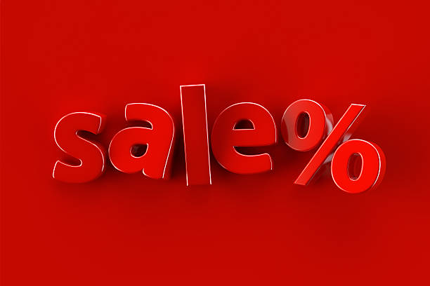 istock Sale tag isolated on red background 467019605