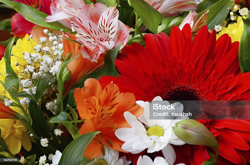 Bouquet of flowers Closeup of bouquet of flowers for background Anniversary Stock Photo