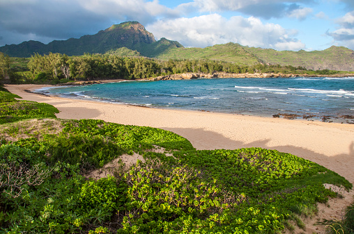 Uncrowded beach on the south shore of Kauai, Hawaii Islands.