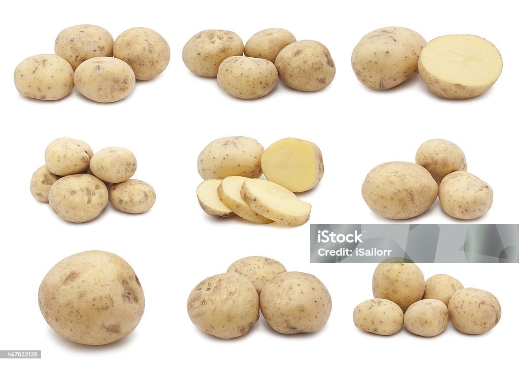 Potatoes Collection of fresh potatoes isolated on white background Agriculture Stock Photo
