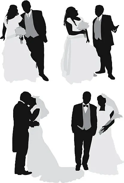 Vector illustration of Newly wed couple