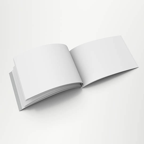 istock An empty book open in its center pages on a white background 467024078